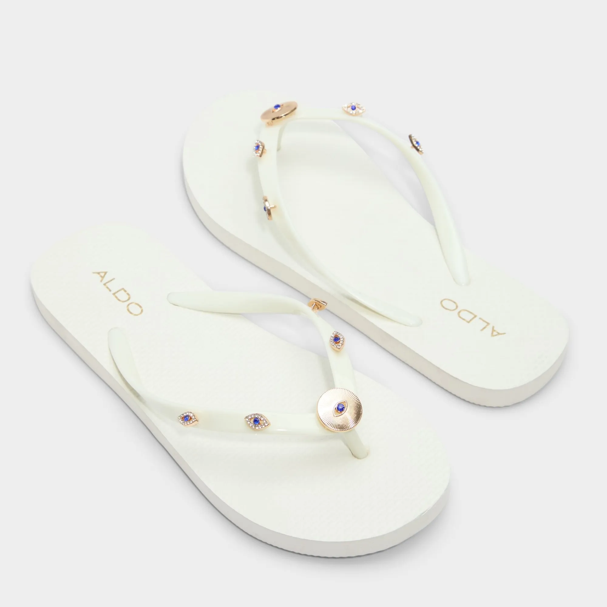 Thong Sandals|Flat Sandals^ALDO Edajan Black/Gold Multi