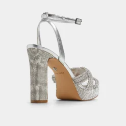 Platform Heels^ALDO Shimma Silver