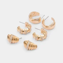 Accessories|Earrings^ALDO Triplecharm Gold/Clear Multi